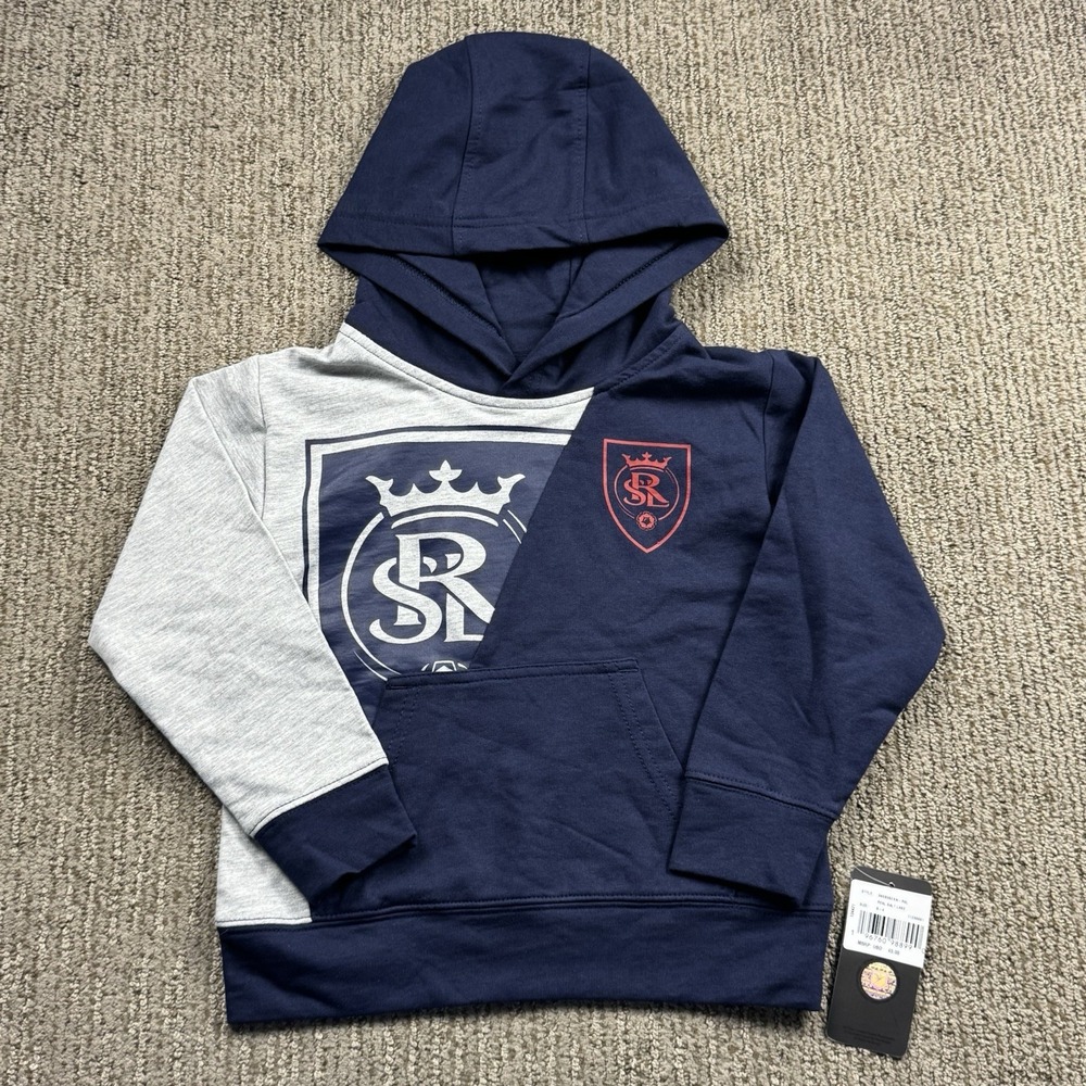 MLS Youth S 4 REAL Salt Lake Hoodie Sweatshirt Pullover Blue